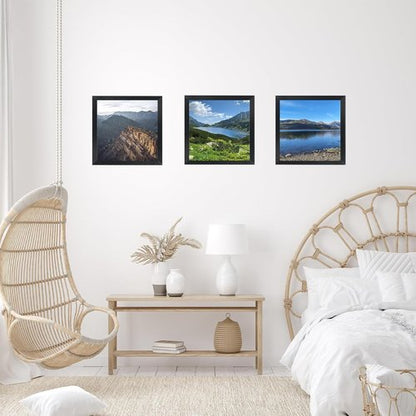 JCJMY 5x5 Picture Frame - Black Wall & Tabletop Display | Shatter-Resistant Plexiglass, Versatile Mounting Options