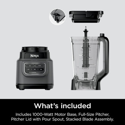 Ninja Professional Blender - 72 Oz Capacity with 1000-Watt Power & Total Crushing Technology - Black