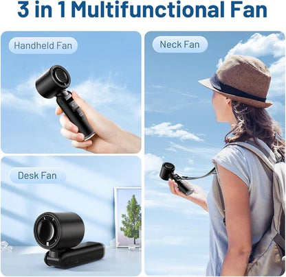 Lerat Portable Handheld Turbo Fan - 5 High-Speed Wind Settings | 12H Battery Life & LED Display