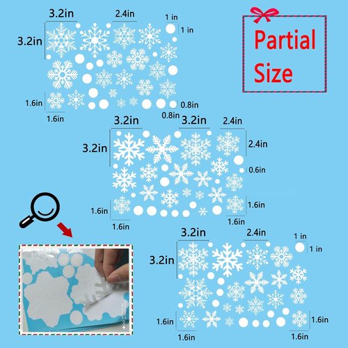 Afmivs Christmas Window Clings - 321PCS Snowflake Stickers for Holiday Decor | 9 Sheets for Indoor Use