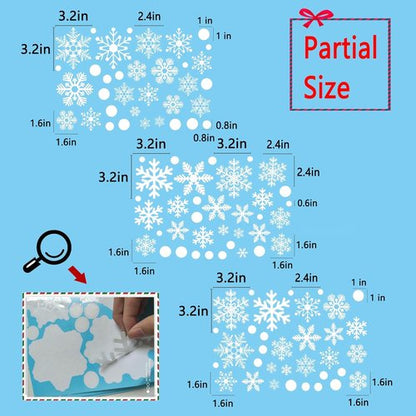 Afmivs Christmas Window Clings - 321PCS Snowflake Stickers for Holiday Decor | 9 Sheets for Indoor Use