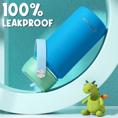 Fimibuke Kids Insulated Water Bottle - 14oz BPA-Free Double Wall Stainless Steel Tumbler | Leak-Proof Design (2 Pack, Ocean Life)
