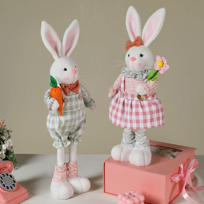 Skiennix Easter Bunny Plush Decoration - Adorable Figurine for Spring Home Decor | Green