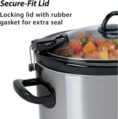 Crock-Pot 6-Quart Oval Slow Cooker - Portable Cook' N Carry Design in Silver Finish