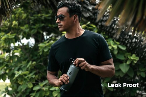 HYDRO CELL Stainless Steel Insulated Water Bottle - Versatile for Hot & Cold Drinks | 24oz Graphite/Black