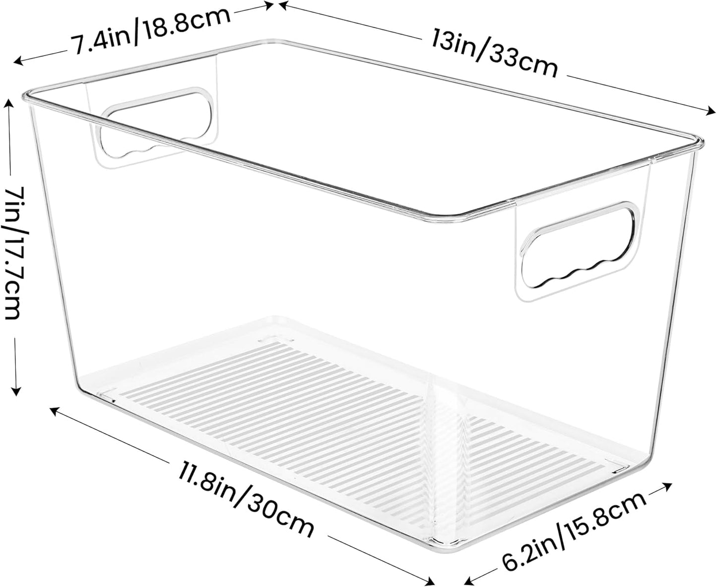 YIHONG Clear Pantry Organizer Bins - 10 Pack Plastic Storage Containers with Handles for Kitchen & Bathroom