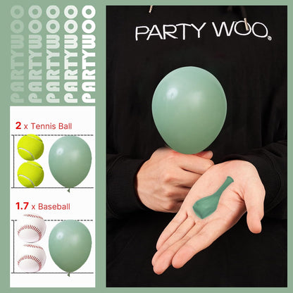 PartyWoo Dusty Green Balloons - 50 Pcs 5-Inch Mini Matte Sage Olive Latex for Weddings & Events