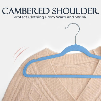 HOUSE DAY Velvet Hangers - Tranquil Blue Non-Slip Heavy Duty 60 Pack | Slim Space-Saving Design with 360° Rotating Hook