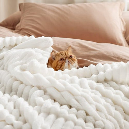 Bedsure Fleece Throw Blanket - Cozy Grey & White Design for Ultimate Comfort