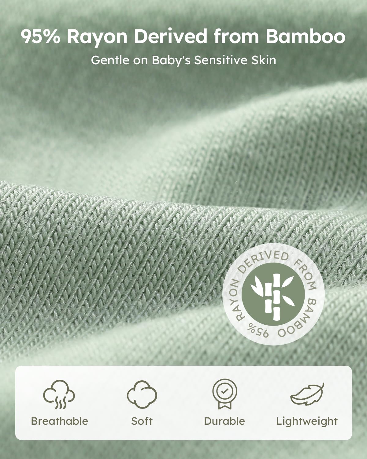 Yoofoss Baby Sleep Sack | Rayon Made from Bamboo | Super Soft 2-Way Zipper | 12-18 Months | Blue & Green