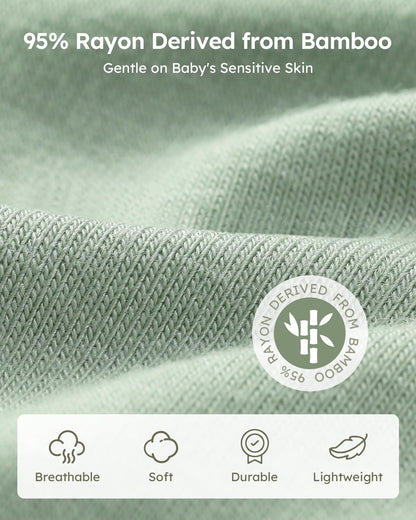 Yoofoss Baby Sleep Sack | Rayon Made from Bamboo | Super Soft 2-Way Zipper | 12-18 Months | Blue & Green