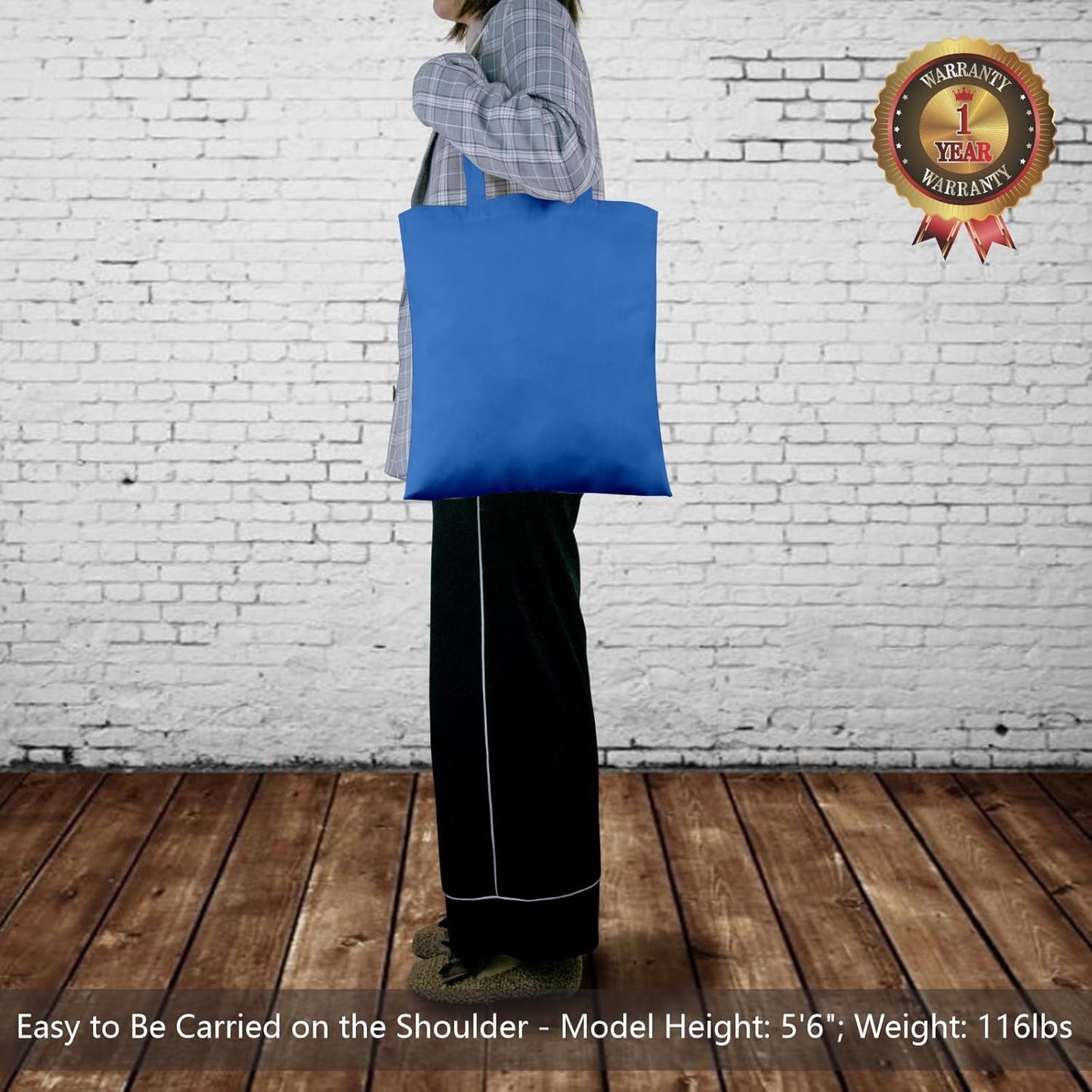 TOPDesign 24-Pack Ocean Blue Cotton Tote Bags - Lightweight Reusable Grocery Bags for DIY & Promotions