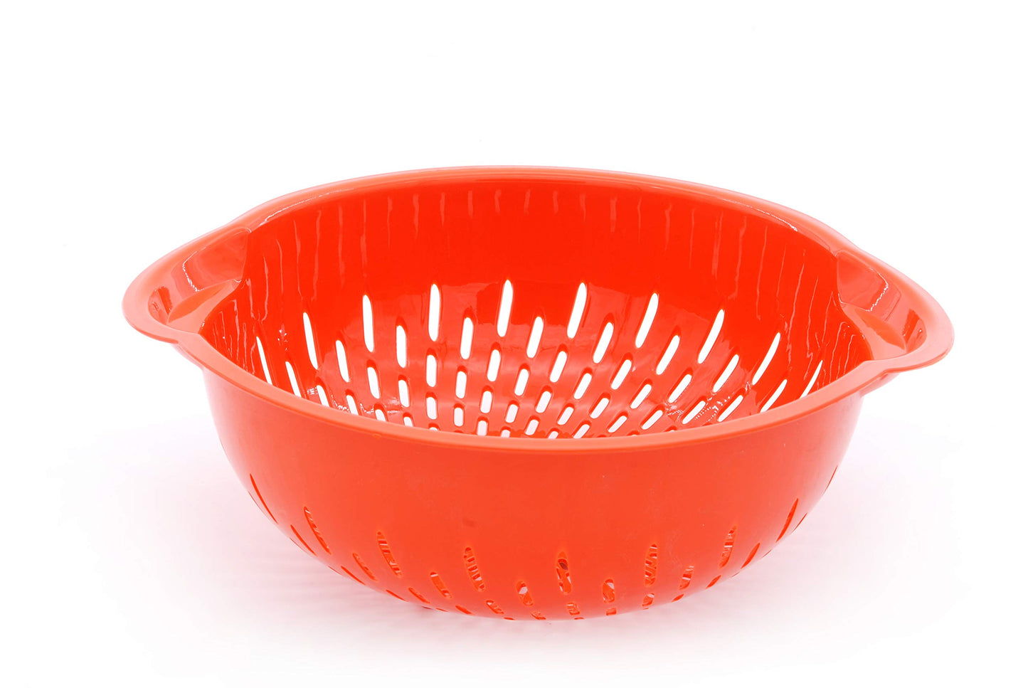 Mintra Home Mixing Bowl w/Colander (Large 4.5L, Orange) - For Washing & Draining Fruits And Vegetables - Heavy Duty Plastic for Baking, Cooking Supplies - Dishwasher Safe