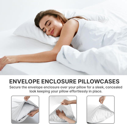 Queen Pillow Cases by [Brand Name] - Ultra Soft Hotel Quality Covers | Wrinkle-Free & Fade Resistant - 4 Piece Set in Lavender
