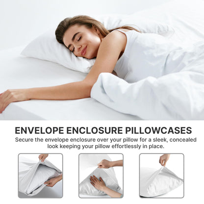 Queen Pillow Cases Set of 4 - Ultra Soft Hotel Quality Pillowcase Covers - Comfy, Cozy & Wrinkle Free - Shrinkage, Stain & Fade Resistant - Machine Washable Pillow Protectors - 4 Piece Set - Lavender