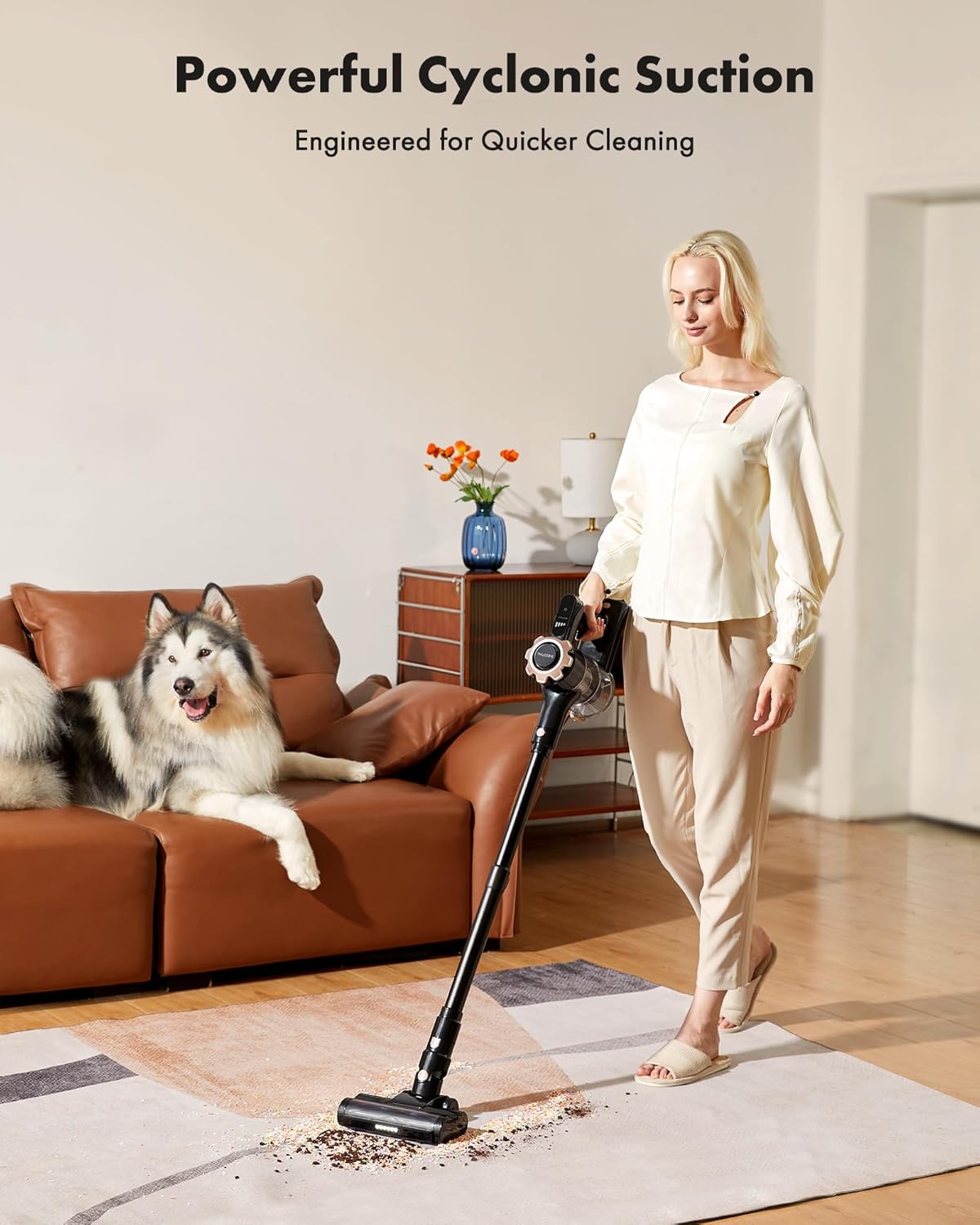 Trucozie Cordless Vacuum Cleaner - 8-in-1 Lightweight Design with 45 Minutes Runtime | Powerful Suction for Home, Hardwood Floors, and Pet Hair