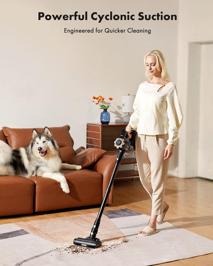 Trucozie Cordless Vacuum Cleaner - 8-in-1 Lightweight Design with 45 Minutes Runtime | Powerful Suction for Home, Hardwood Floors, and Pet Hair
