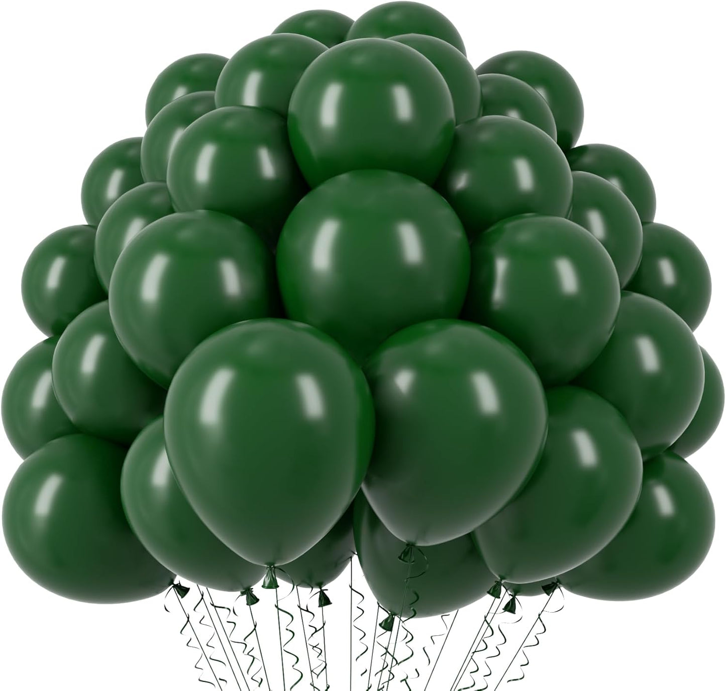 Voircoloria 12-Inch Dark Green Latex Balloons - 110 Pack for Birthdays, Graduations & Celebrations