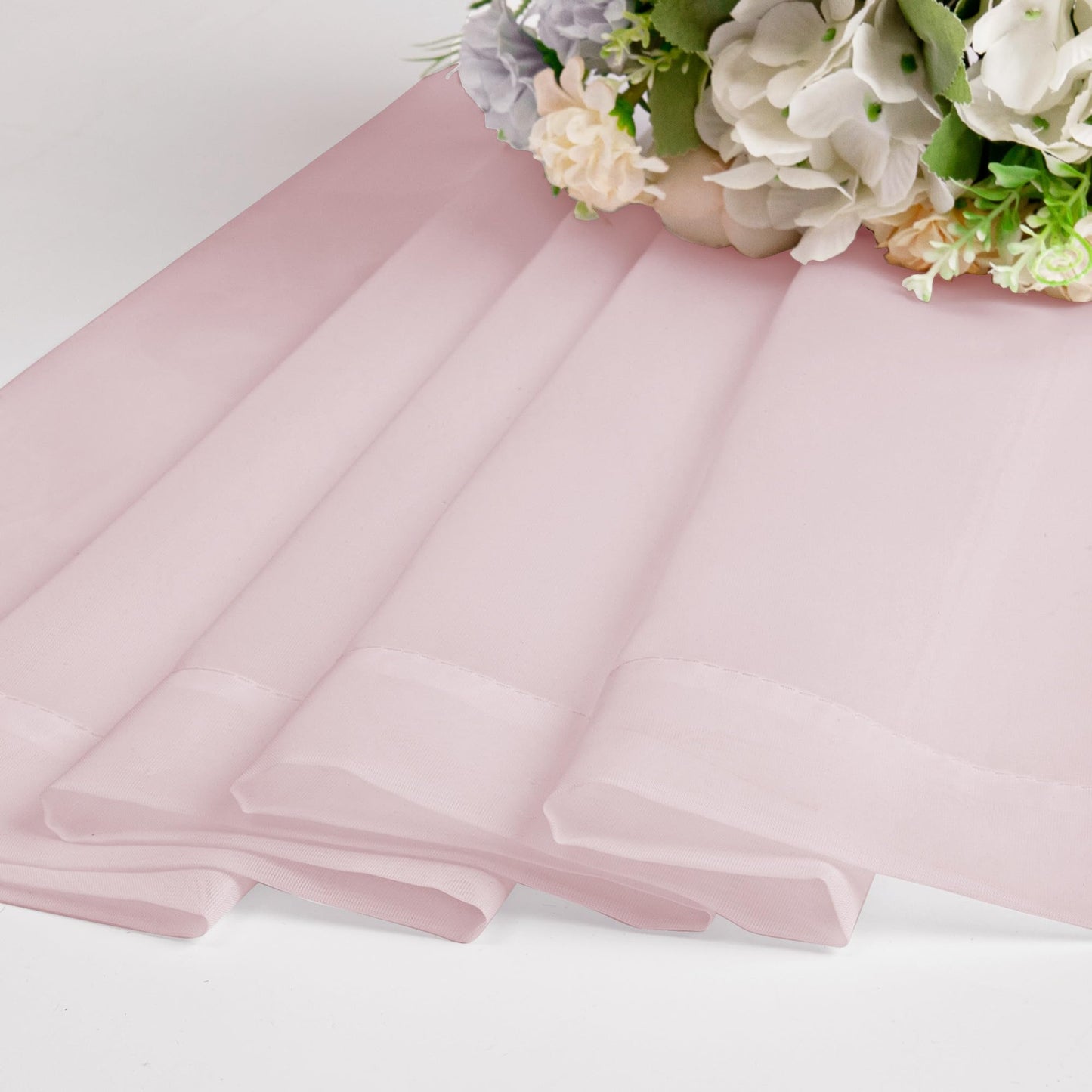 OWEINE Sheer Curtains 90 Inches Long 2 Panels Set, Light Filtering Fimly Voile Solid Blush Window Curtain Panels for Living Room Bedroom, Soft Voile Sheer Curtains & Drapes, Total 84 Inches Width