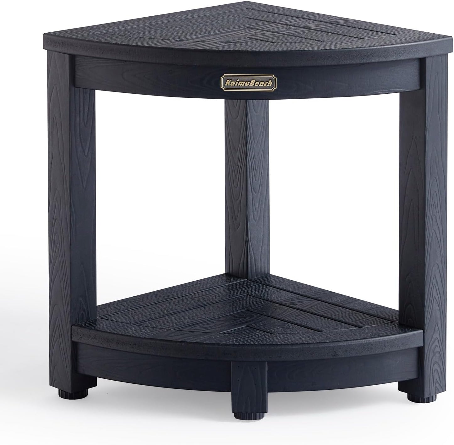 Regine Switzerland Shower Bench - Durable Poly Lumber Corner Stool | Non-Slip, Adjustable Feet, Black