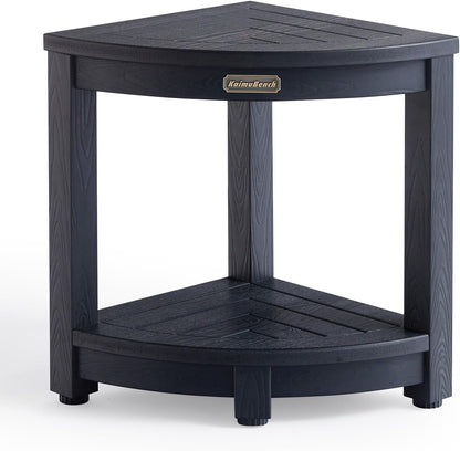 Regine Switzerland Shower Bench - Durable Poly Lumber Corner Stool | Non-Slip, Adjustable Feet, Black