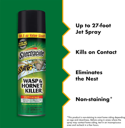 Spectracide Wasp & Hornet Killer - Instant Contact Kill & Nest Elimination - 12 Pack