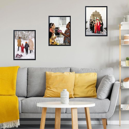 JCJMY 10x16 Picture Frame - Black Wall Hanging Frame with Shatter-Resistant Plexiglass | Versatile Mounting Options