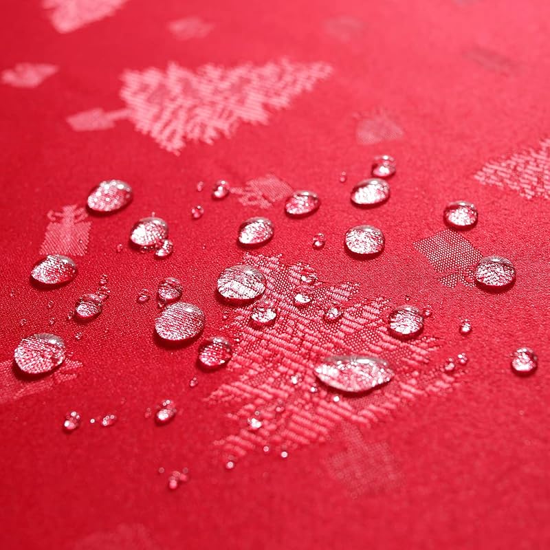 SASTYBALE Christmas Tablecloth 60 x 120 Rectangular - Red Xmas Tree Pattern