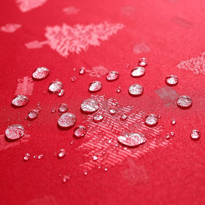 SASTYBALE Christmas Tablecloth 60 x 120 Rectangular - Red Xmas Tree Pattern