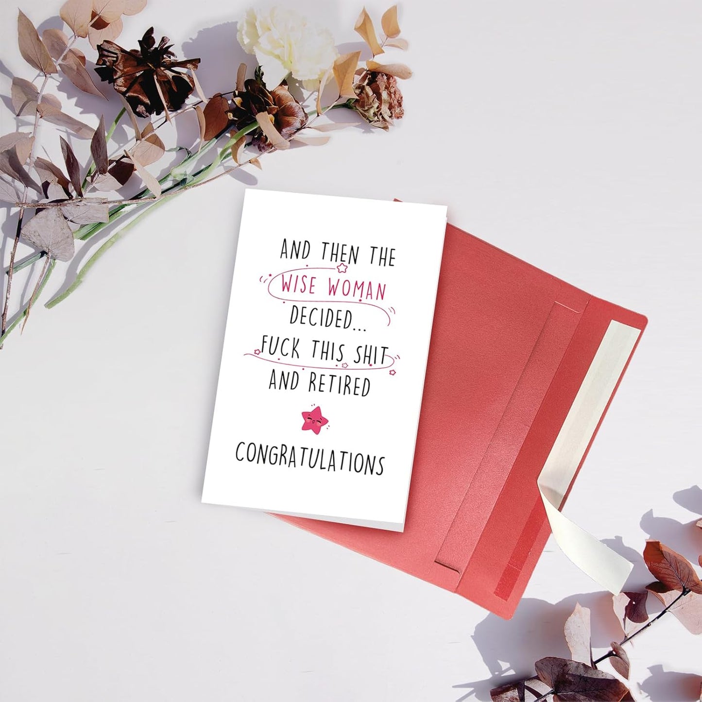 SuperShunhu Funny Retirement Card for Women, Colleague Leaving Work Card, Retiring Card Gift for Coworker, Humor Happy Retirement Card, The Wise Women Retired Congratulation Card