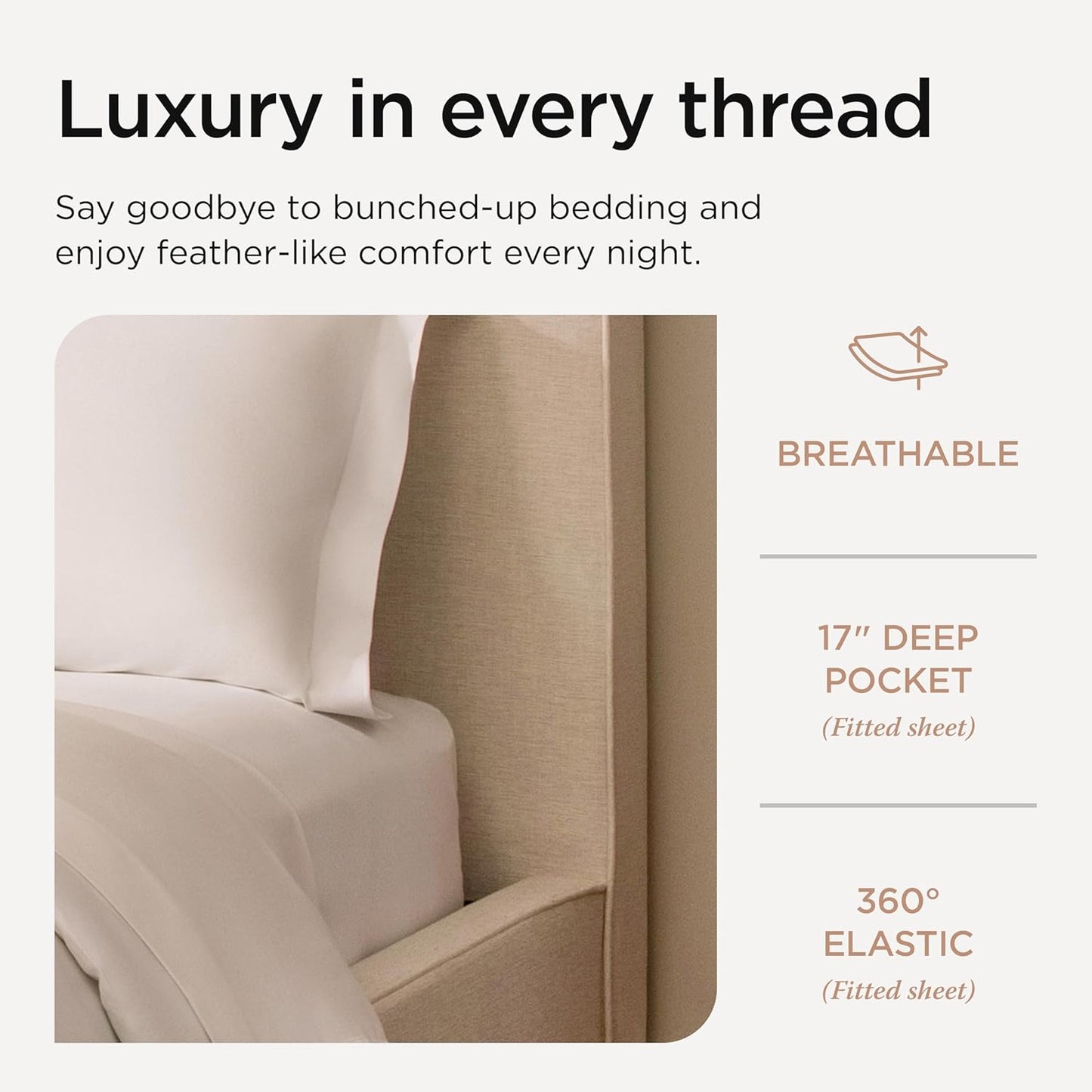 Threadmill 100% American Certified Supima Cotton King Size Sheets - 1200 Thread Count, Ultra Luxury 4-Pc Set, Deep Pocket - White