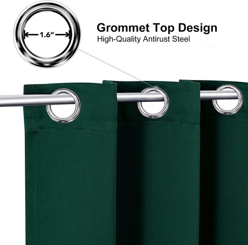 ChrisDowa Blackout Curtains - 90-Inch Thermal Insulated Grommet Panels Set | Forest Green, 2 Panels