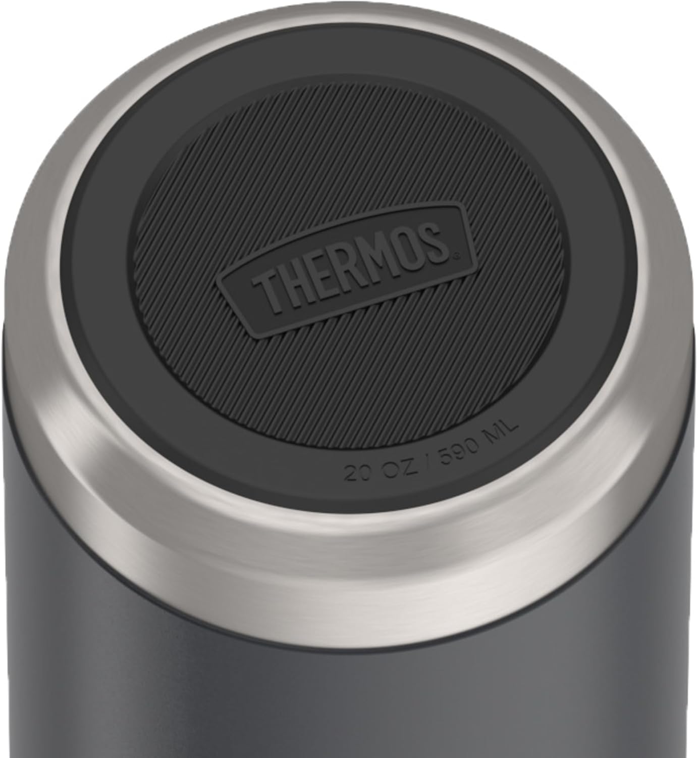 Thermos Stainless Steel Water Bottle - Flip Straw Design, 20 Ounces, Granite Color