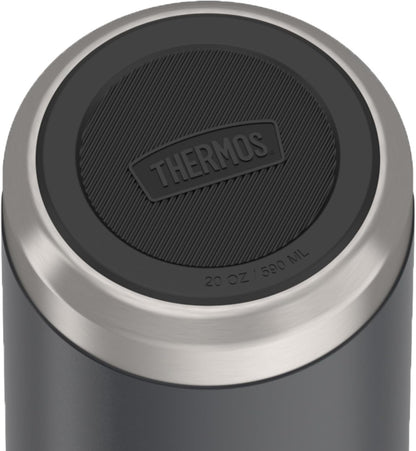 Thermos Stainless Steel Water Bottle - Flip Straw Design, 20 Ounces, Granite Color