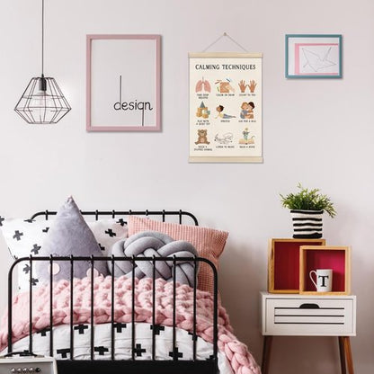 Doi-Lanee Mental Health Poster Frame - Educational Boho Wall Art for Calming Spaces | 16x12 Inch