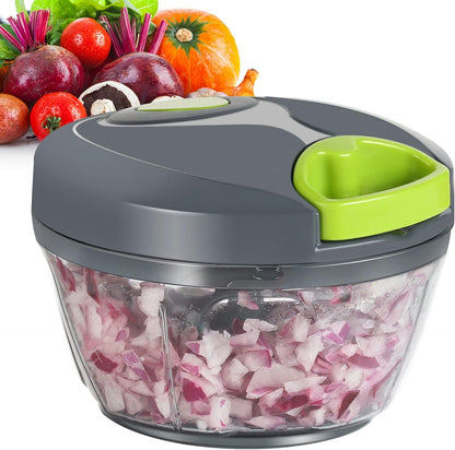 Ourokhome Manual Food Processor - Portable Vegetable Chopper & Garlic Mincer | 500ml, Grey