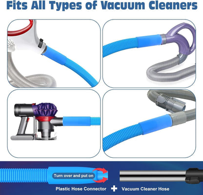 PetOde Dryer Vent Cleaner Kit - Flexible Lint Vacuum Attachment for Most Vacuums | Blue