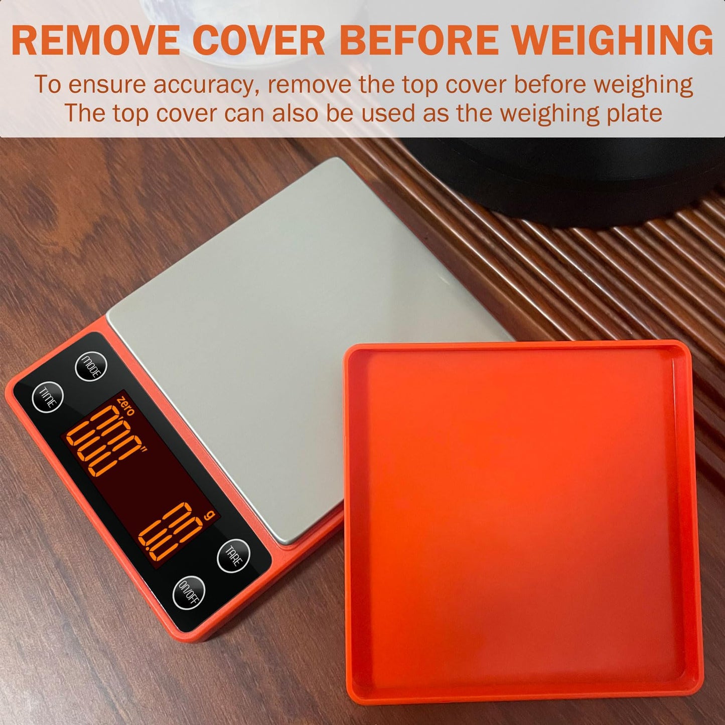 LUCKCENLY Espresso Scale with Timer 3kg/0.1g Accuracy Coffee Bean Scale Digital Portable Rechargeable Auto Tare Smart Water Flow White