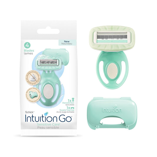 Schick Intuition Go Disposable Razor - Women's Travel Razor for Sensitive Skin with Organic Aloe | 1ct