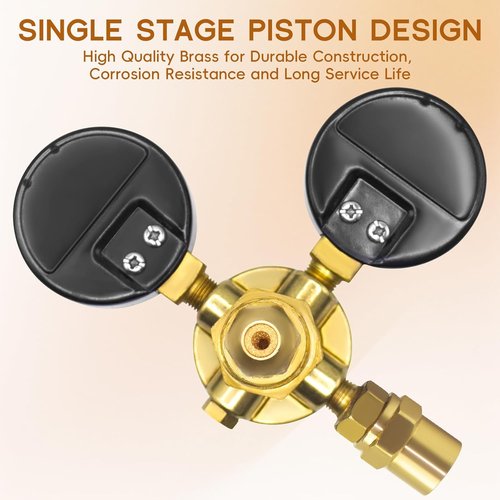 American Standard Welding Argon Regulator with 6.6 Feet Gas Hose, Argon Gauges Gas Welding Regulator For TIG And MIG, CGA580 Inlet Connection, 0-4500PSI