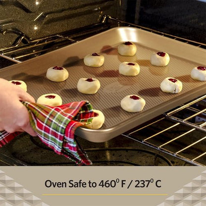 Glad Premium Nonstick Cookie Sheet - Heavy-Duty Baking Pan with Raised Diamond Texture, Medium Size
