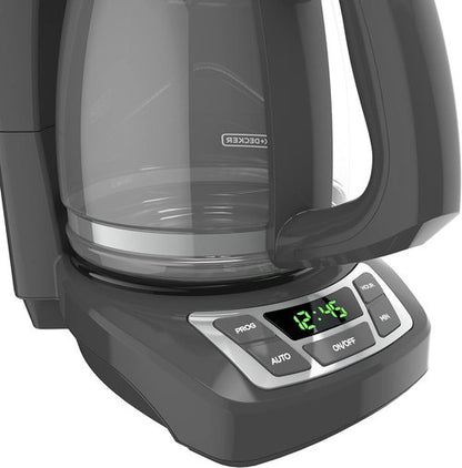BLACK+DECKER™ 12-Cup Programmable Coffeemaker - Sleek Gray Design for Effortless Brewing