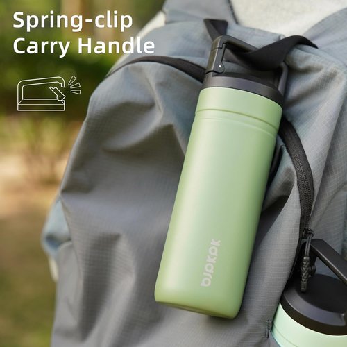 BJPKPK Insulated Water Bottle - 20 oz Double Wall Stainless Steel Tumbler with 2 Lids | Cherry Blossom Design