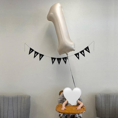 Skiennix 40-Inch Beige Number Balloon 1 - Large Cream Foil Mylar Balloon for Birthday & Wedding Celebrations