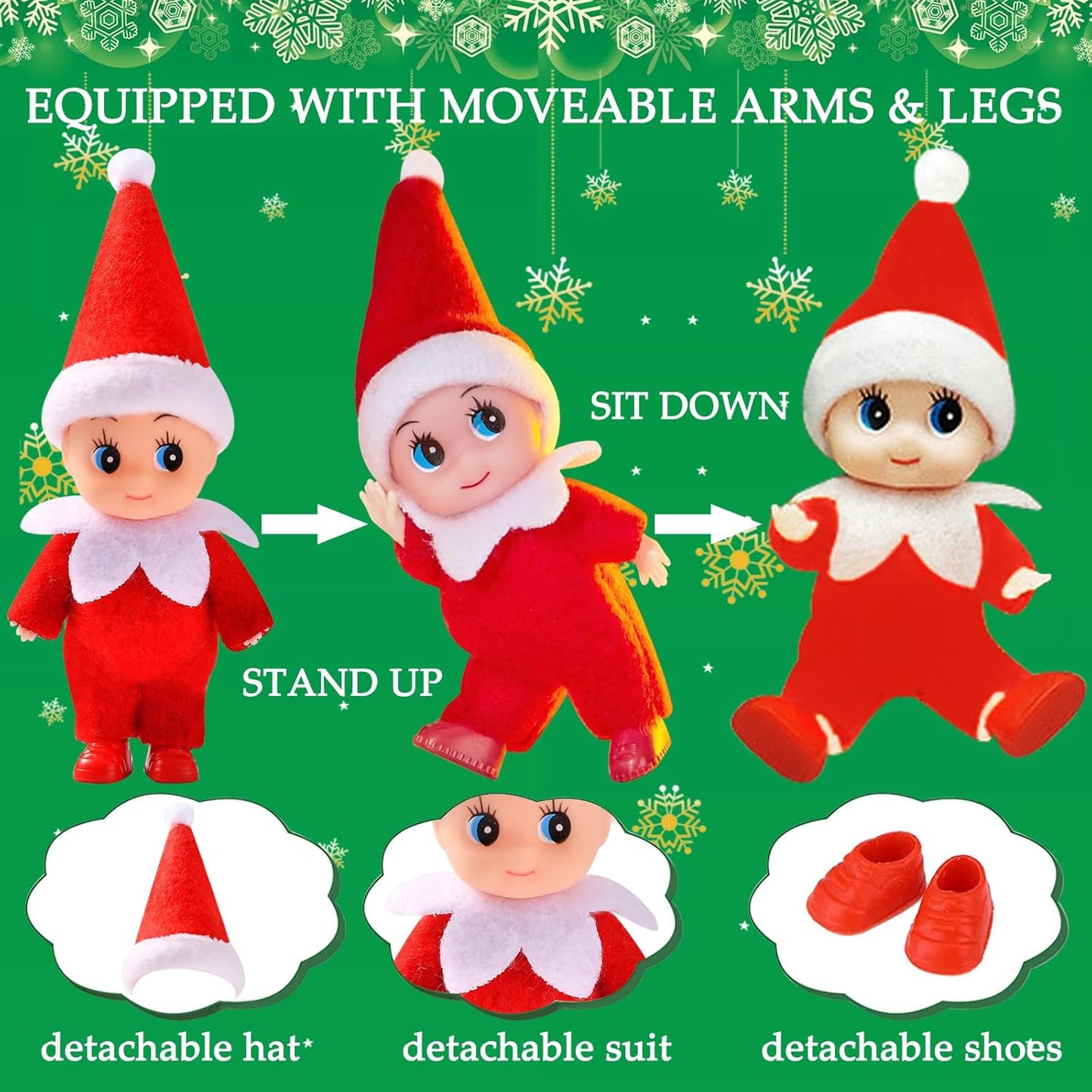 Tiny Elf Baby Doll - Miniature Elf Boy & Girl | Perfect Stocking Stuffer Gift for Kids & Adults