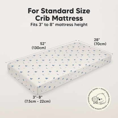 KeaBabies Organic Crib Sheets - 2-Pack Fitted Jersey Cotton for Baby Bed | Soft, Breathable, Neutral Prints (Cosmo)