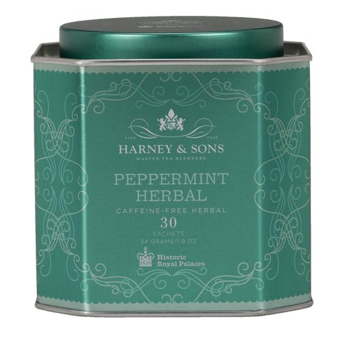 Harney & Sons Peppermint Herbal Tea in Sachets, Caffeine-Free Herbal, 30 Sachets