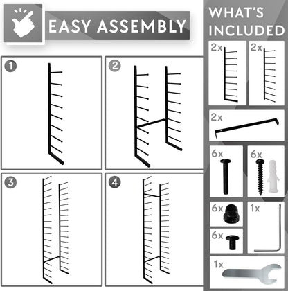 Skiennix Wall Mount Blueprint Holder - 34 Slot Storage Organizer for Posters, Maps & Construction Paper (17 Tiers)