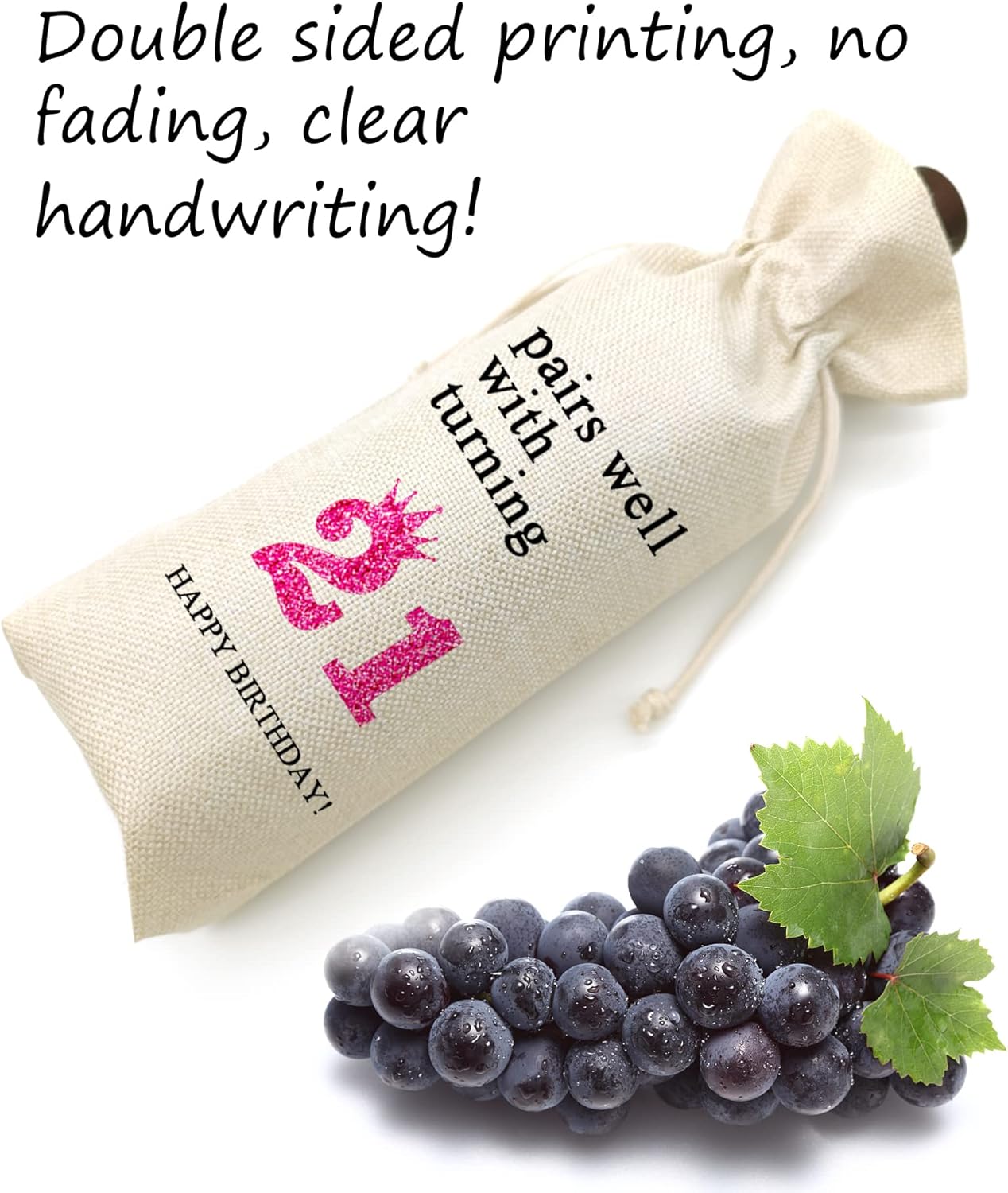 Socive 21st Birthday Wine Bag, Presents for 21st Birthday girl, 21 Years Old Gift Idea Wine Bag for Her Girl Friend, Sister Party Decorations