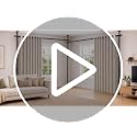 No Drill Room Divider Tension Curtain Rod & 100% Blackout Linen Curtain Set - Natural, 100W x 96L